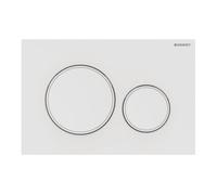 Piastra di azionamento Geberit Sigma20 per sistema a 2 sciacquoni, Colorazione: laccato opaco bianco, rivestimento facile da pulire / bianco - 115.882.01.1