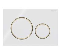 Geberit Sigma20 plaques de déclenchement pour rinçage à 2 quantités, 115882KK1, 115882KK1, Colorazione: bianco / placcato oro - CM