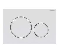 Geberit Sigma20 plaques de déclenchement pour rinçage à 2 quantités, rond, 115.882.01.1, 115.882.01.1, Colorazione: laccato opaco bianco, rivestimento facile da pulire / bianco
