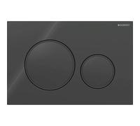 Geberit Sigma20 plaques de déclenchement pour rinçage à 2 quantités, rond, 115.882.DW.1, 115.882.DW.1, Colorazione: nero / nero opaco