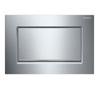 Geberit Sigma30 - Pulsante di azionamento Sigma30, risciacquo Start/Stop, cromo/cromo spazzolato 115.893.KY.1