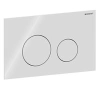 Geberit Sigma40 plaques de déclenchement, pour rinçage à 2 quantités, rond, verre, 115628SI1, 115628SI1, Colorazione: bianco - CM