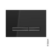 Geberit Sigma50 plaques de déclenchement, pour rinçage à 2 quantités, couleur métal noir chromé, anguleux, 115671DW2, 115671DW2, Colorazione: nero cromo / nero - CM