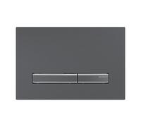 Placca di azionamento Geberit Sigma50, per risciacquo doppio, colore metallo nero cromo, Colorazione: cromo nero / cromo nero spazzolato, rivestimento facile da pulire - 115.671.QD.2