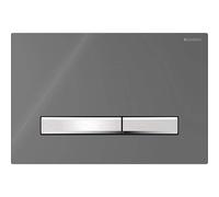 Geberit Sigma50 plaques de déclenchement pour rinçage à 2 quantités, couleur métal chromé, anguleux, 115788SD2, 115788SD2, Colorazione: Vetro affumicato a specchio - CM