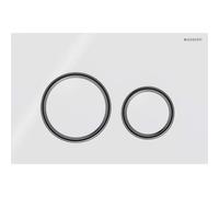 Placca di azionamento Geberit Sigma21, per risciacquo doppio, colore metallo nero cromo, Colorazione: nero cromo / bianco - 115.651.SI.1