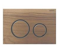 Placca di azionamento Geberit Sigma21, per risciacquo doppio, colore metallo nero cromo, Colorazione: cromo nero / noce americano - 115.651.JX.1