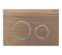 Geberit Sigma50 plaques de déclenchement, pour rinçage à 2 quantités, couleur métal chromé, rond, 115884JX1, 115884JX1, Colorazione: cromato / noce americano - CM