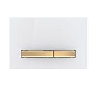 Placca di comando Geberit Sigma50, per 2 sciacquoni, colore metallo ottone, 115.671., Colorazione: Ottone / bianco - 115.672.11.2