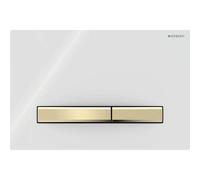 Placca di comando Geberit Sigma50, per 2 sciacquoni, colore metallo ottone, 115.671., Colorazione: Ottone / bianco - 115.672.11.2