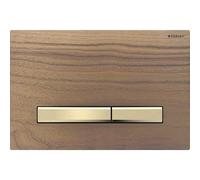 Placca di comando Geberit Sigma50, per 2 sciacquoni, colore metallo ottone, 115.671., Colorazione: Ottone / noce americano - 115.672.JX.2