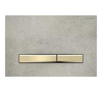 Placca di comando Geberit Sigma50, per 2 sciacquoni, colore metallo ottone, 115.671., Colorazione: Ottone / aspetto cemento - 115.672.JV.2