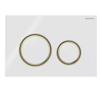 Placca di comando Geberit Sigma21, per doppio scarico, colore metallo ottone, Colorazione: Ottone / bianco - 115.652.SI.1