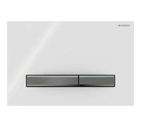 Geberit Sigma50 - Placca di comando per 2 volumi di risciacquo, bianco/cromo nero 115.671.11.2
