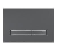 Placca di azionamento Geberit Sigma50, per risciacquo doppio, colore metallo nero cromo, Colorazione: cromo nero / cromo nero spazzolato, rivestimento facile da pulire - 115.671.QD.2