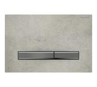 Placca di azionamento Geberit Sigma50, per risciacquo doppio, colore metallo nero cromo, Colorazione: cromo nero / aspetto cemento - 115.671.JV.2