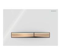 Placca di azionamento Geberit Sigma50 per doppio scarico, colore metallo rosso oro, Colorazione: oro rosa / bianco - 115.670.11.2