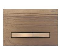 Geberit Sigma50 - Placca di comando per 2 volumi di risciacquo, noce americano/color oro rosso 115.670.JX.2
