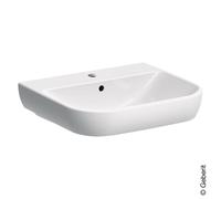Lavabo Geberit Smyle 500227, 55x48cm, con foro per rubinetto e troppopieno, Colorazione: Bianco, con KeraTect - 500.227.01.8