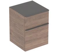 Geberit Smyle Armadio laterale quadrato, 500357, 45x60x47cm, con 2 cassetti, Colorazione: Struttura in legno noce noce hickory / melaminico - 500.357.JR.1