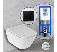 Geberit Smyle Square Compact set completo WC sospeso con elemento incasso neeos,, 500379018+16601BM#SET, Smyle Square bianco [WC > WC con Elementi Incasso]