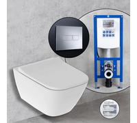 Geberit Smyle Square Compact set completo WC sospeso con elemento incasso neeos,, 500379018+16601CR#SET, Smyle Square bianco [WC > WC con Elementi Incasso]
