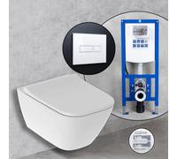 Geberit Smyle Square Compact set completo WC sospeso con elemento incasso neeos,, 500379018+16601WH#SET, Smyle Square bianco [WC > WC con Elementi Incasso]