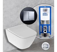 Geberit Smyle Square Compact set completo WC sospeso con elemento incasso neeos,, 500379018+16791CR#SET, Smyle Square bianco [WC > WC con Elementi Incasso]