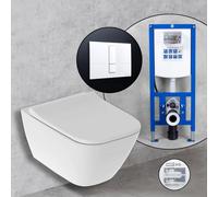 Geberit Smyle Square Compact set completo WC sospeso con elemento incasso neeos,, 500379018+16791WH#SET, Smyle Square bianco [WC > WC con Elementi Incasso]