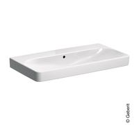 Geberit Smyle Lavabo quadrato 500250, 90x48cm, senza foro per rubinetto, con troppopieno, Colorazione: Bianco, con KeraTect - 500.250.01.8
