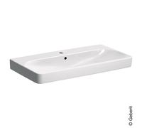 Geberit Smyle Lavabo quadrato 500251, 90x48cm, con foro per rubinetto e troppopieno, Colorazione: Bianco, con KeraTect - 500.251.01.8