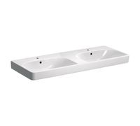 Geberit Smyle Square lavabo doppio 500223, 120x48cm, con foro per rubinetto, con troppopieno, Colorazione: Bianco - 500.223.01.1