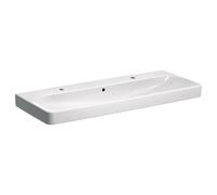 Geberit Smyle Lavabo quadrato 500253, 120x48cm, con due fori per rubinetto, con troppopieno, Colorazione: Bianco, con KeraTect - 500.253.01.8