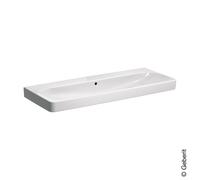Geberit Smyle Lavabo quadrato 500225, 120x48cm, senza foro per rubinetto, con troppopieno, Colorazione: Bianco - 500.225.01.1