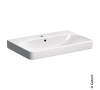 Geberit Smyle Lavabo quadrato 500249, 75x48cm, con foro per rubinetto, con troppopieno, Colorazione: Bianco - 500.249.01.1