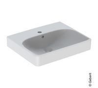 Lavamano Geberit Smyle Square 500256, 50x41cm, con foro per rubinetto e troppopieno, Colorazione: Bianco, con KeraTect - 500.256.01.8