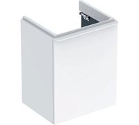 Mobiletto lavamano Geberit Smyle Square, 500363, 492x617x406 mm, con 1 anta, apertura a destra, Colorazione: Laccato lucido bianco - 500.363.00.1