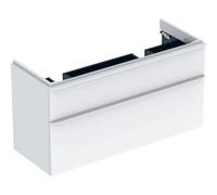 Mobiletto Geberit Smyle Square per lavabo doppio, 500356, 1184x617x470 mm, con 2 cassetti, Colorazione: Laccato lucido bianco - 500.356.00.1
