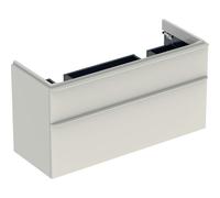 Mobiletto Geberit Smyle Square per lavabo doppio, 500356, 1184x617x470 mm, con 2 cassetti, Colorazione: Laccato lucido grigio sabbia - 500.356.JL.1