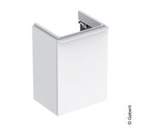 Mobiletto lavamano Geberit Smyle Square, 500350, 442x617x356 mm, con 1 anta, apertura a destra, Colorazione: Laccato lucido bianco - 500.350.00.1
