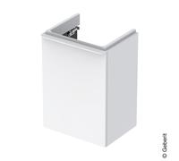 Mobiletto lavamano Geberit Smyle Square, 500351, 442x617x356 mm, con 1 anta, apertura a sinistra, Colorazione: Laccato lucido bianco - 500.351.00.1