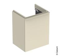 Mobiletto lavamano Geberit Smyle Square, 500363, 492x617x406 mm, con 1 anta, apertura a destra, Colorazione: Laccato lucido grigio sabbia - 500.363.JL.1