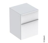 Geberit Smyle Armadio laterale quadrato, 500357, 45x60x47cm, con 2 cassetti, Colorazione: Laccato lucido bianco - 500.357.00.1