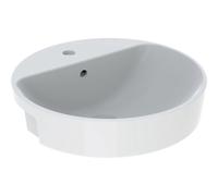 Keramag VariForm lavabo semicomponente rotondo, 500mm, con foro per rubinetto, con sfioratore, Colorazione: Bianco - 500.782.01.2