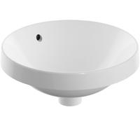 Lavabo da incasso Keramag VariForm, rotondo, 400 mm, senza foro per rubinetto, con troppopieno, Colorazione: Bianco - 500.701.01.2