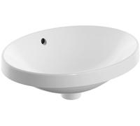 Lavabo da incasso ovale Keramag VariForm, 500x400 mm, senza foro per rubinetto, con troppopieno, Colorazione: Bianco - 500.709.01.2