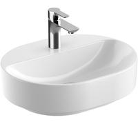 Geberit VariForm Lavabo da appoggio ellittico, 500x400mm, con foro per rubinetto, senza troppopieno, Colorazione: Bianco - 500.776.01.2