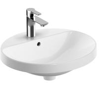 Lavabo da incasso ovale Keramag VariForm, 500x450 mm, con foro per la rubinetteria, con troppopieno, Colorazione: Bianco, con KeraTect - 500.713.00.2