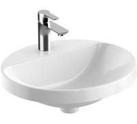 Lavabo da incasso ovale Keramag VariForm, 500x450 mm, con foro per rubinetto, senza troppopieno, Colorazione: Bianco - 500.715.01.2