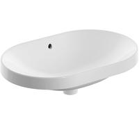 Keramag VariForm lavabo da incasso ellittico, 600x400mm, senza foro per rubinetto, con troppopieno, Colorazione: Bianco, con KeraTect - 500.729.00.2